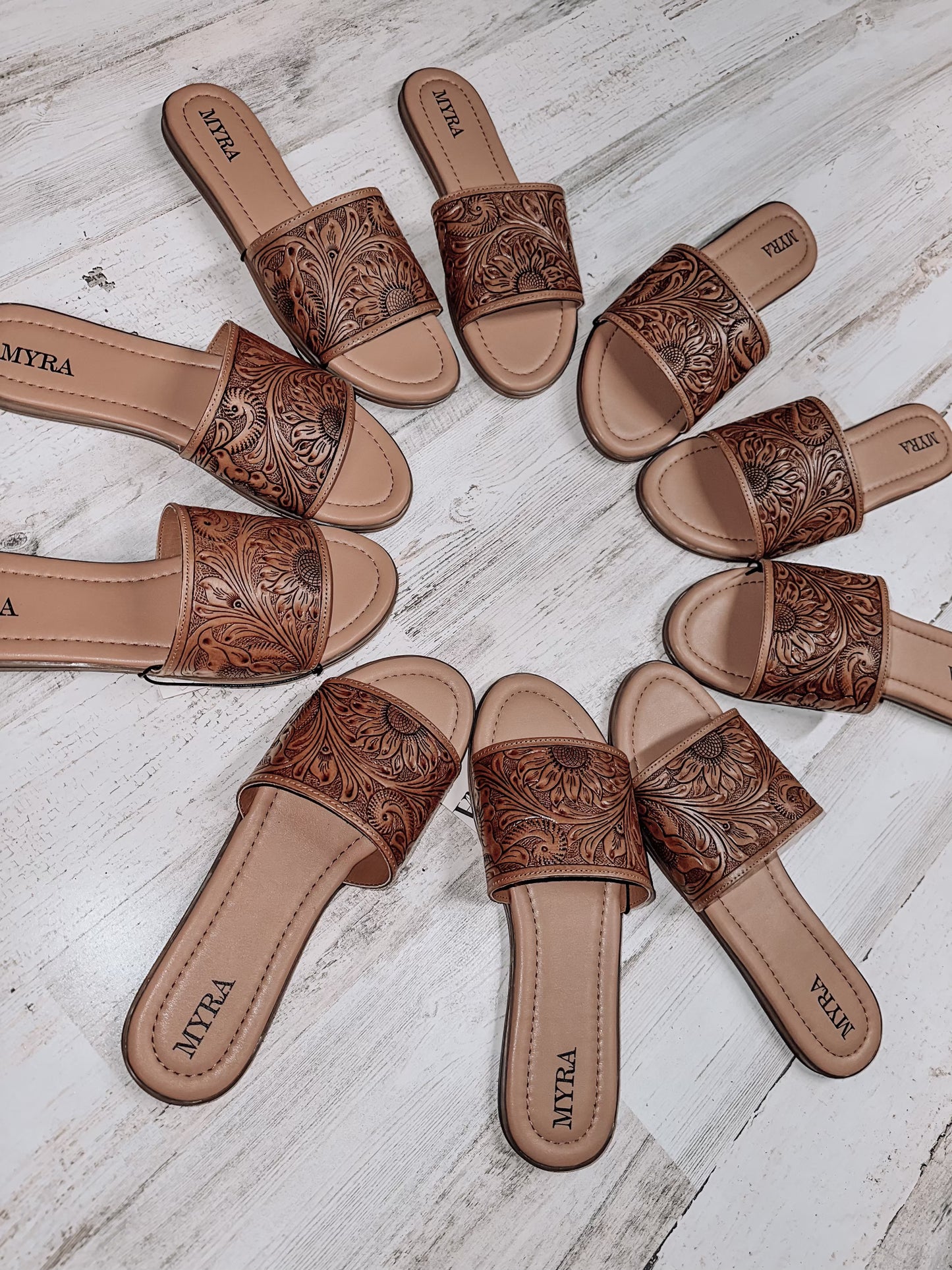 Tooled Leather Sandals