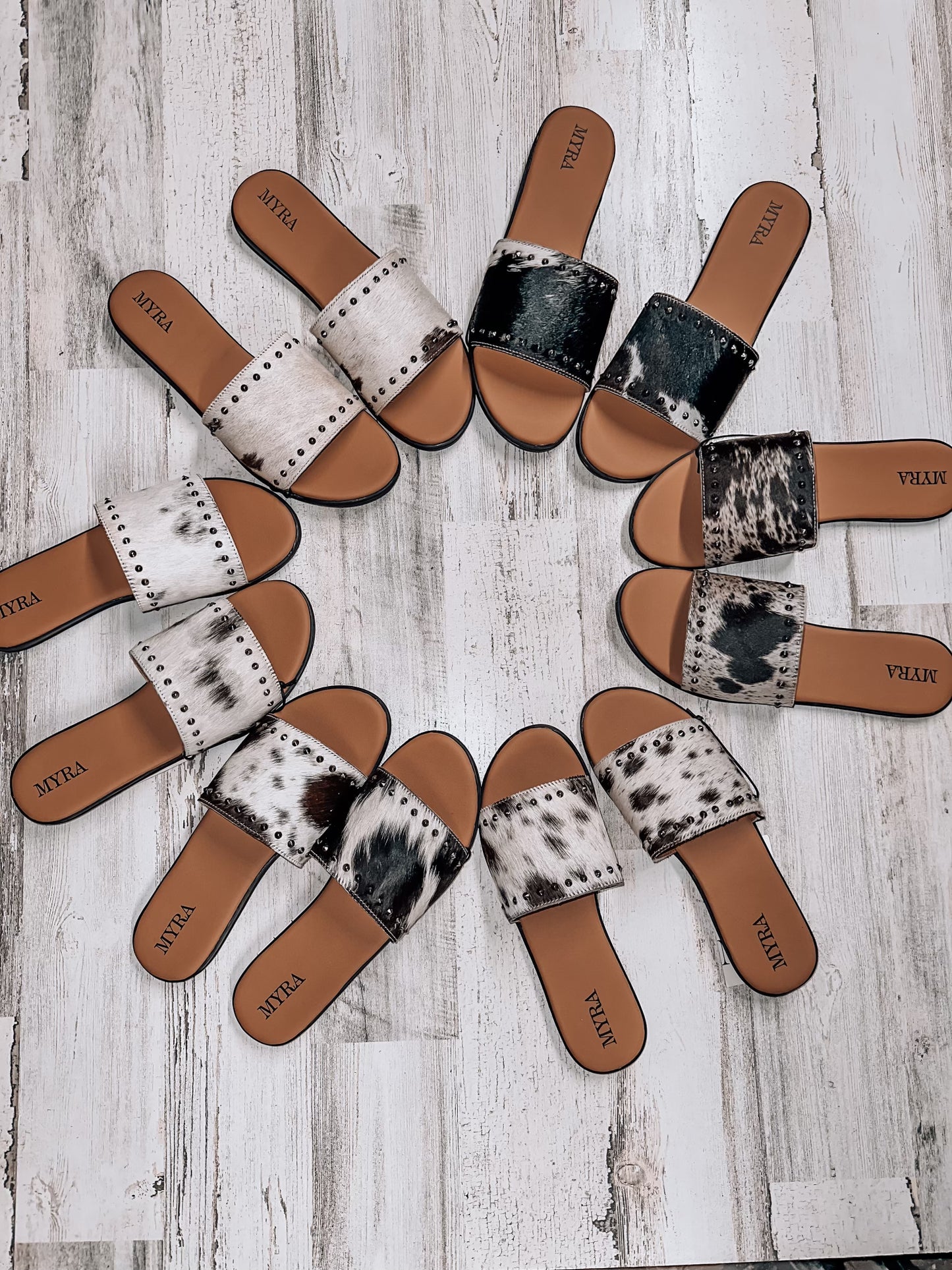 The Cowhide Sandal - dark