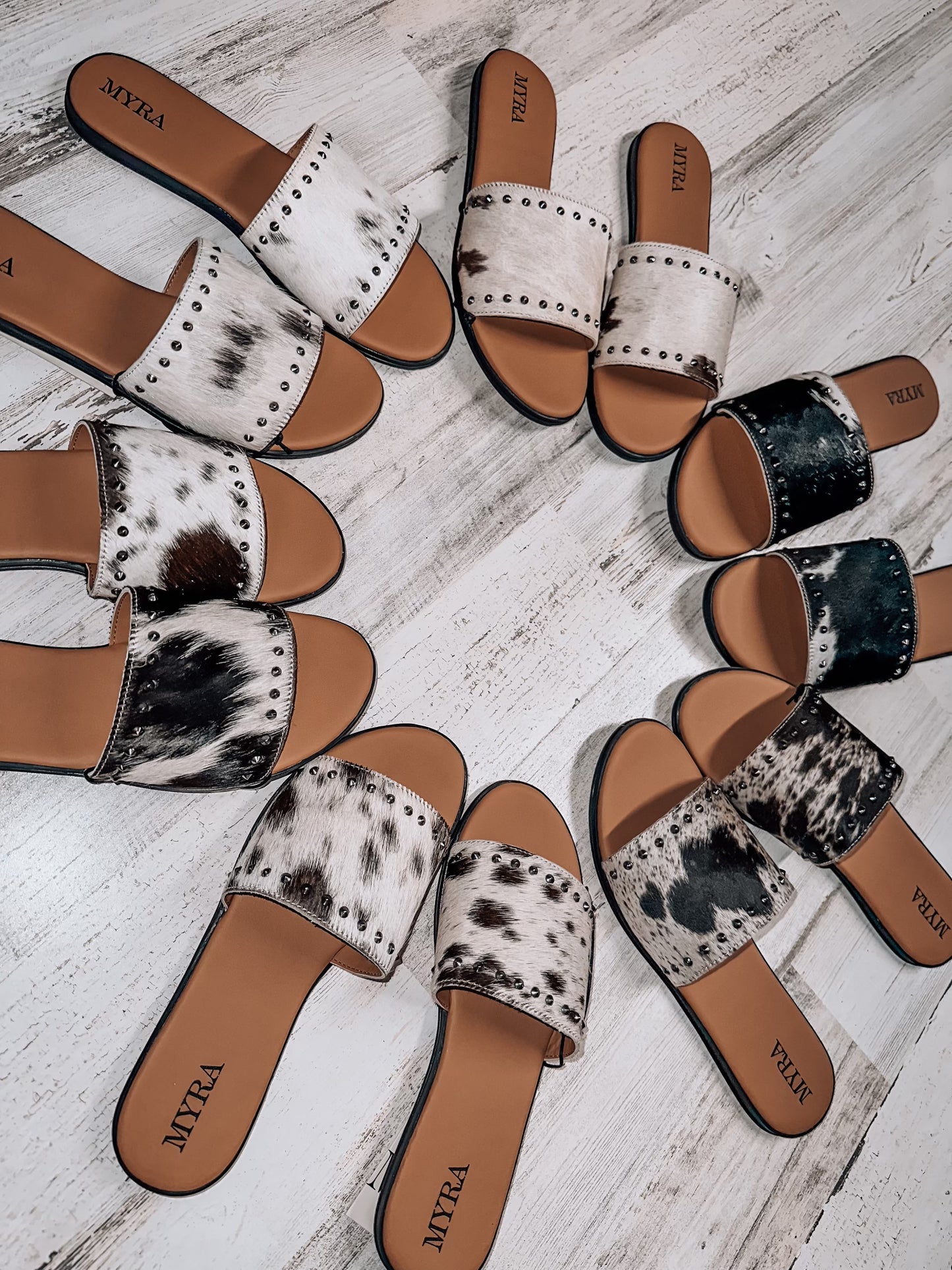 The Cowhide Sandal - dark